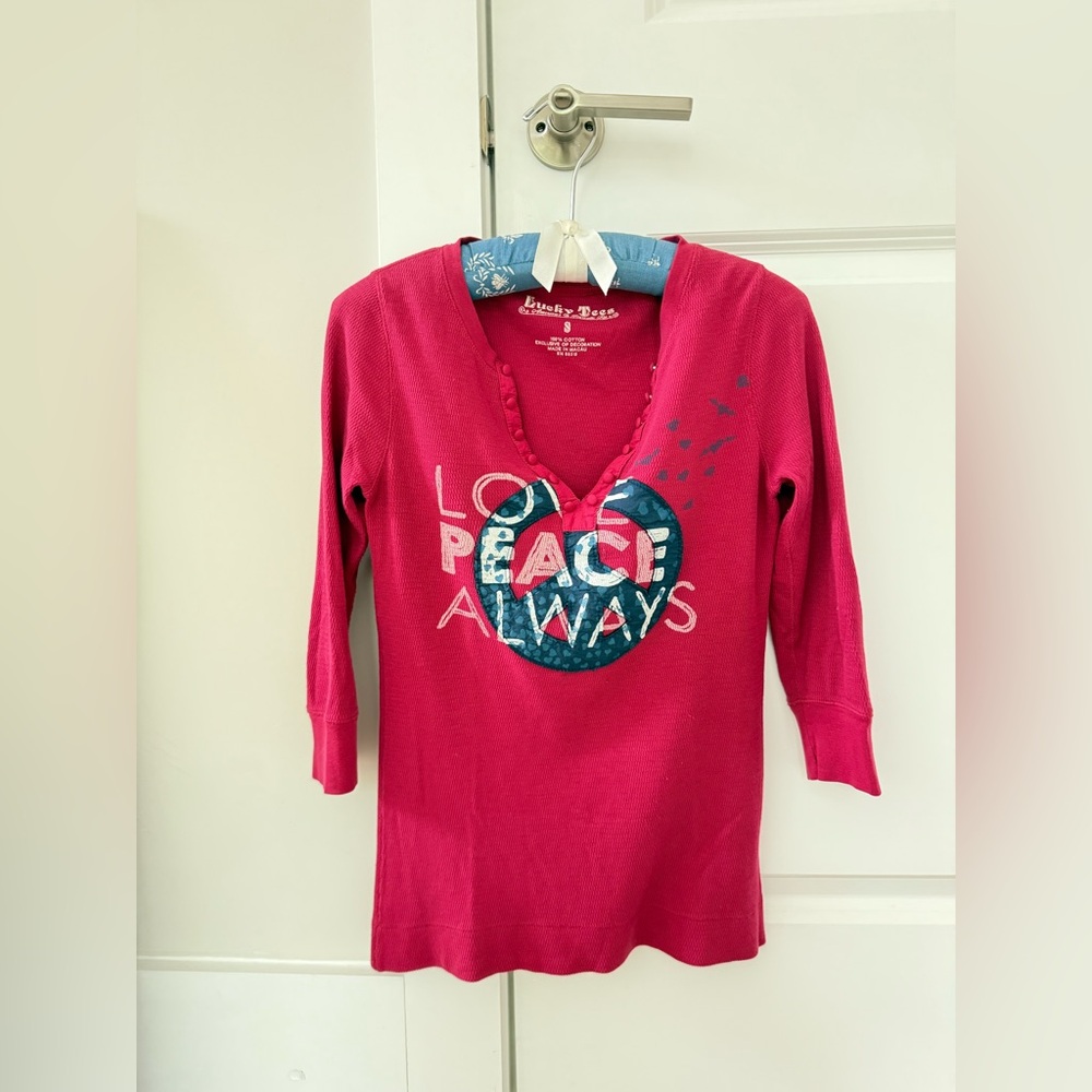 Lucky Brand Pink Jersey Casual Tops